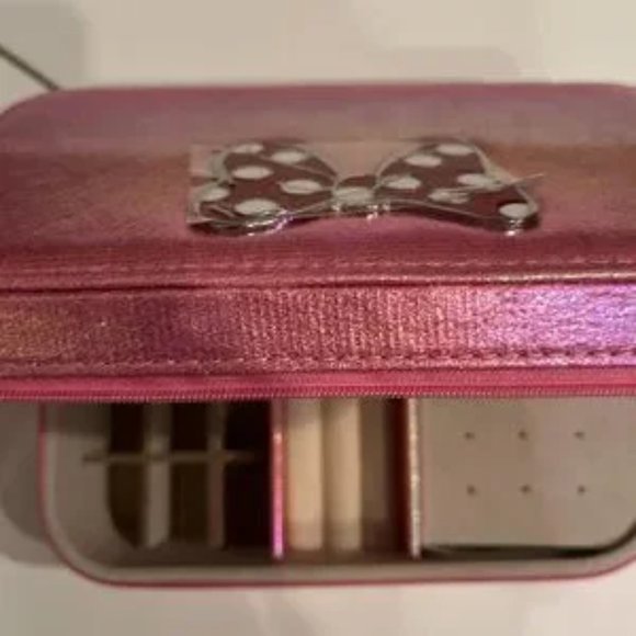 Pink Jewelry Box with Zipper Closure  -Minnie Mouse Themed ‎ (new) (w/a/x) - Picture 2 of 10